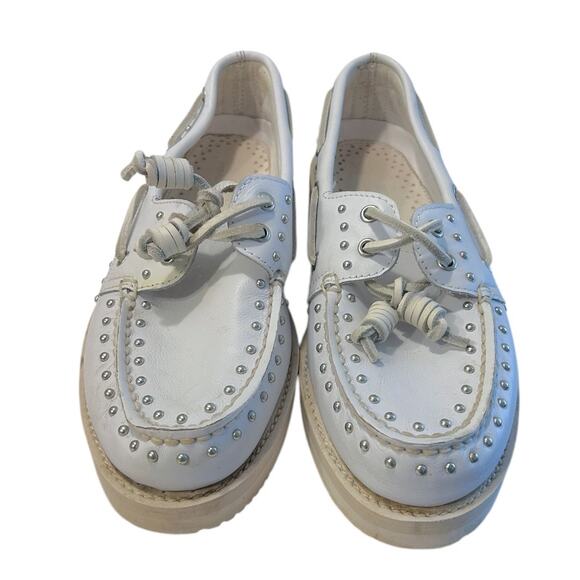 Sperry x Rebecca Minkoff Authentic Boat Shoe Women's 7.5 Original Studded White - Picture 3 of 7